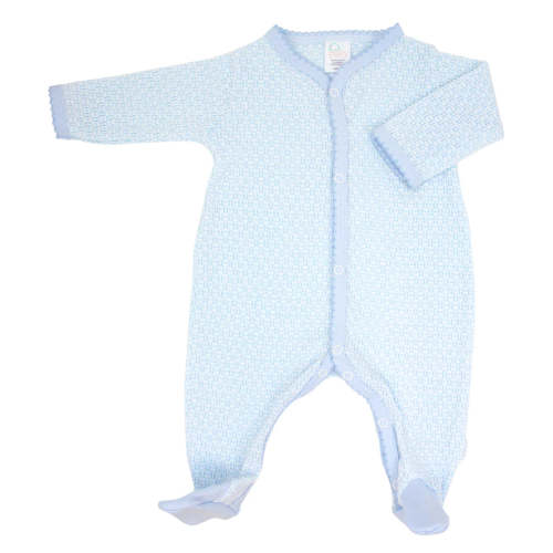 Paty Knit Solid Footie Pima Trim