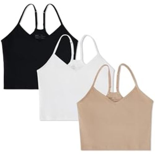 Pact Organic Cotton Women's Everyday Shelf Bra Cropped Camisole 3-Pack