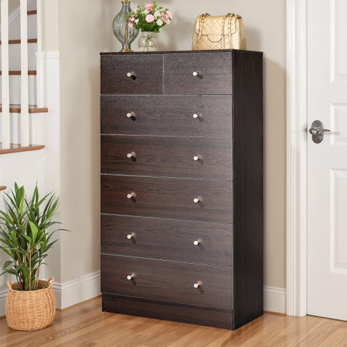 Winston Porter Large 7-Drawer Dresser For Bedroom And Chest Of Drawers With Sturdy Construction Wood Storage Organizer For Closet & Reviews | Wayfair
