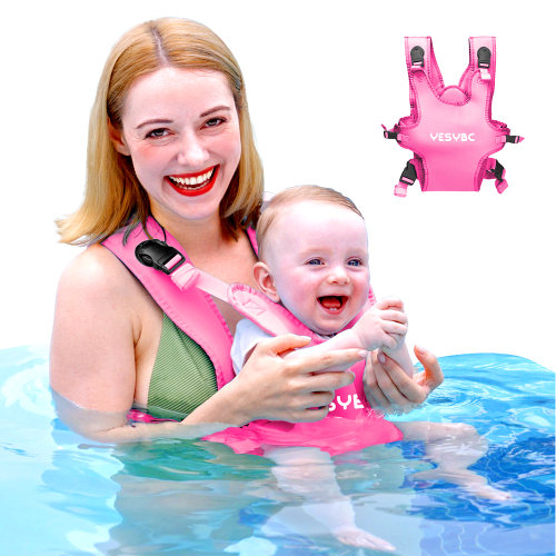 Baby Carrier, Dual-Use Adjustable Baby Sling Support Infant Chest Holder with Drawstring Backpack for Newborn to Toddler 13-33 lbs Swimming Pool Beach Land (Pink)