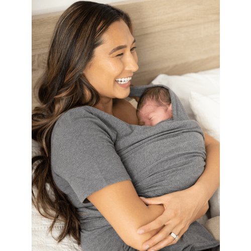Organic Cotton Skin to Skin Wrap Top | Charcoal Grey Heather - Kindred Bravely
