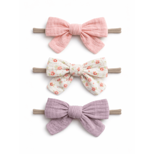 3-Pack Nylon Bows, Charlotte – SpearmintLOVE