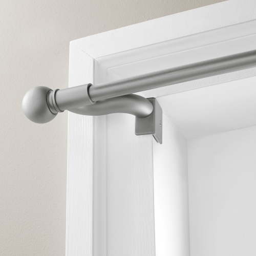 Zenna Home Smart Rods Adjustable Tension Single Curtain Rod, 48" - 84", Brushed Nickel