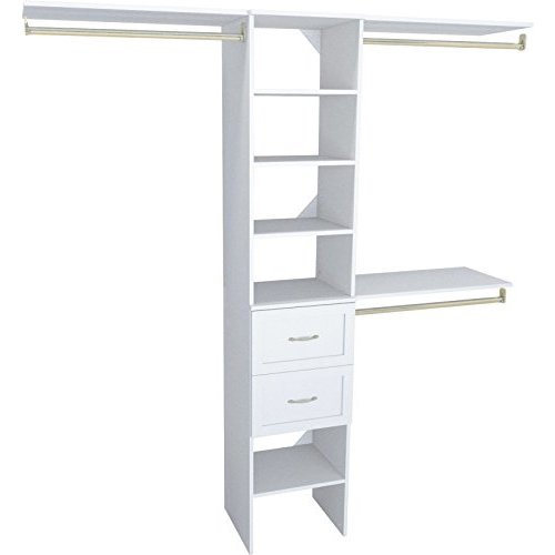 ClosetMaid SuiteSymphony Closet Organizer with Shelves and 2 Drawers, 16-Inch-Pure White