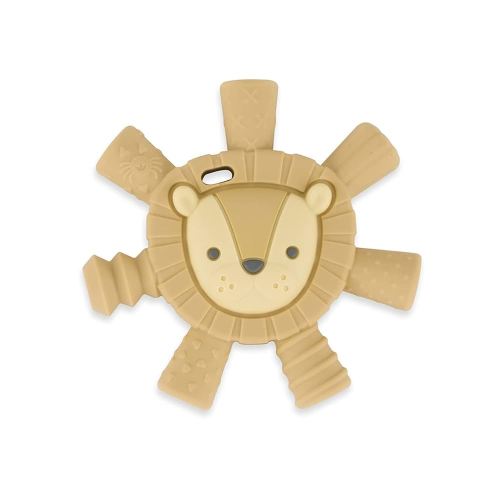 Itzy Ritzy - Ritzy Teether for Molars - Massages Sore Gums & Reaches Back Molars - Silicone Baby Teething Toy with Multiple Textures & Flexible Design - Teething Relief for 3 Months & Up (Lion)
