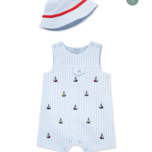 Sailboat Woven Sunsuit & Hat
