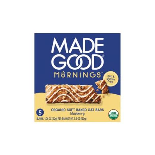 MadeGood Mornings Blueberry Soft Baked Oat Bars - 5.3oz/5ct