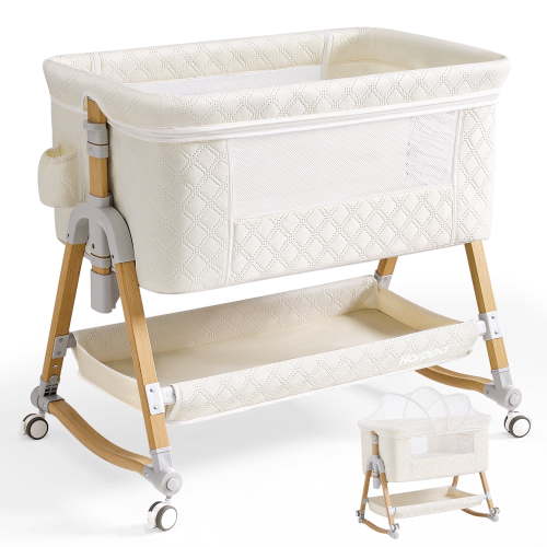 HARPPA, Baby Bassinet Bedside Sleeper, 3-in-1 Cradle, White