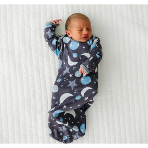Blue To the Moon & Back Infant Gown - Little Sleepies