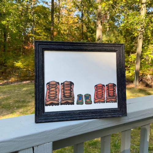 Watercolor Hiking Boot Nursery Print