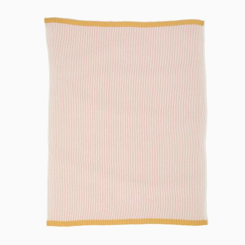 Contrast Ribbed Knit Baby Blanket