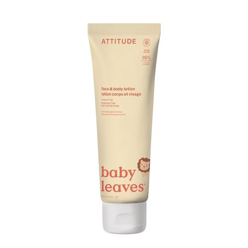 ATTITUDE Baby Lotion, EWG Verified Moisturizer, Dermatologically Tested Moisturizing Cream, Vegan and Cruelty-Free, Pear Nectar Scent, 8 Fl Oz