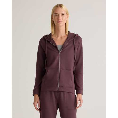 SuperSoft Fleece Full-Zip Hoodie in Dried Fig