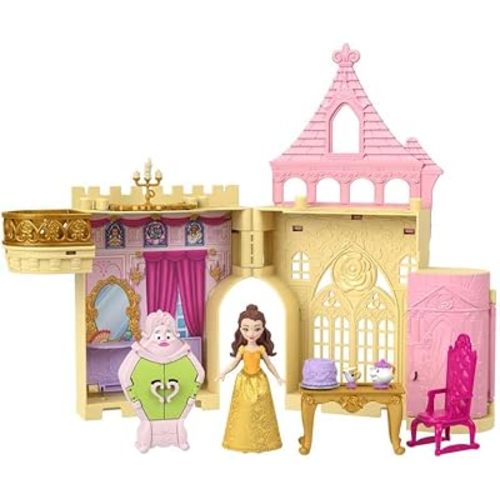 Mattel Disney Princess Toys, Storytime Stackers Belle's Castle, Stackable Doll House with Small Doll & 9 Pieces, Inspired by The Disney Movie