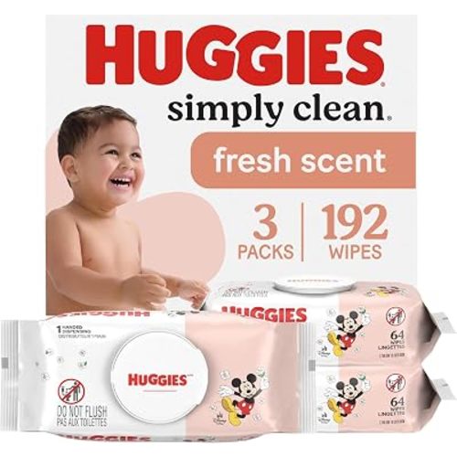 Huggies Simply Clean Fresh Scent Baby Wipes, 11 Flip-Top Packs (704 Wipes Total), Packaging May Vary