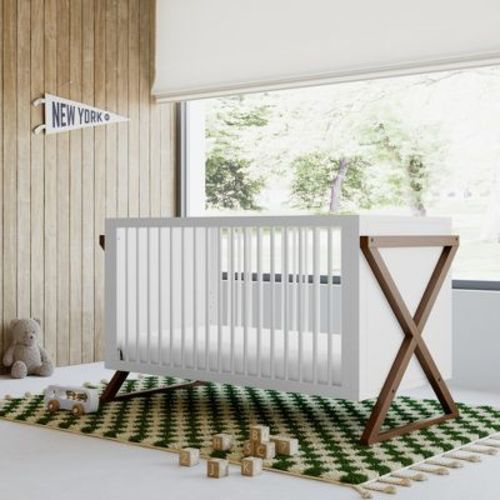 Storkcraft Equinox 3-in-1 Convertible Crib - White/Hazelnut