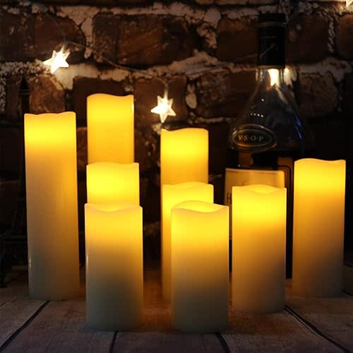 antizer Flameless Candles LED Candles Ivory 9 Pack