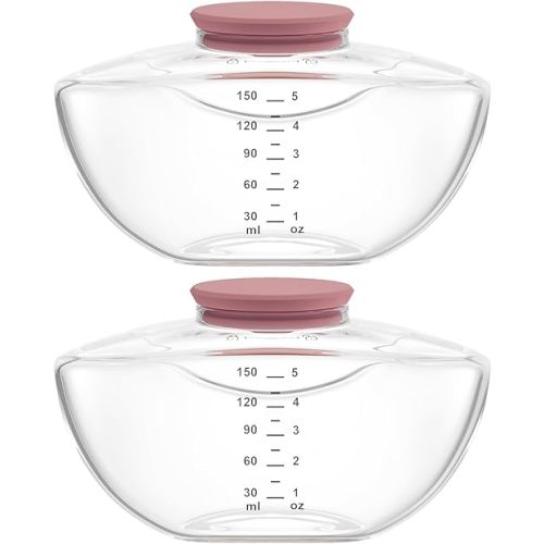 2 Pack Breastmilk Pump Storage Bottles Compatible with Momcozy Upgraded M9, Breast Milk Container, Breastfeeding Essentials, Not Original Mom Cozy Parts