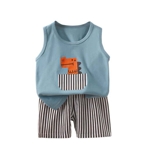 Baby Boys Clothes,Toddler Baby Kids Boys Outfit Set,Fashion Boys' Casual Sleeveless Tops Round Neck Collar Botton Printed Short Pants Sets,Summer Savings Clearance