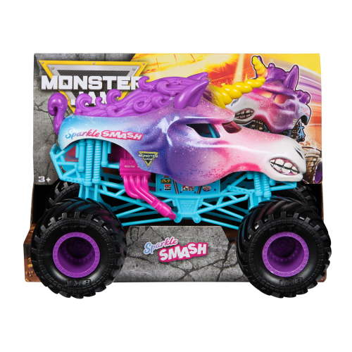 Monster Jam, Sparkle Smash 1:24 Scale Die-Cast Monster Truck Vehicle, for Ages 3 and up