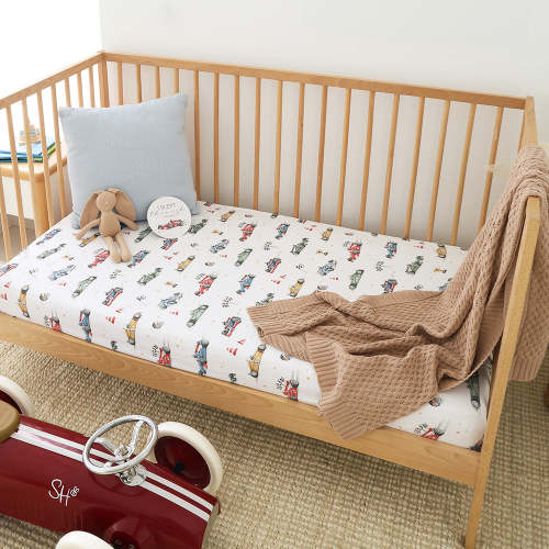 Little Racers Organic Fitted Cot Sheet | Snuggle Hunny