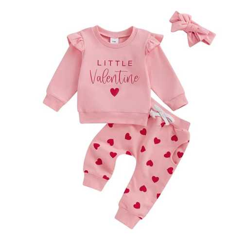 Little Girl Long Sleeve Little Valentine 3-Piece Outfit Set – The Trendy Toddlers