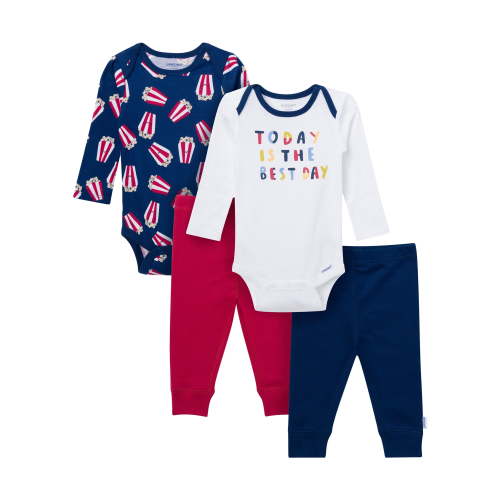 Onesies Brand Baby Boy 4pc Outfit Set, Sizes (Newborn - 12 Months)