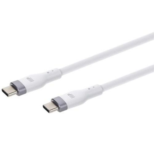 Monoprice 10ft USB-C to USB-C 240W Silicone Cable, Fast Charging, 480Mbps - White