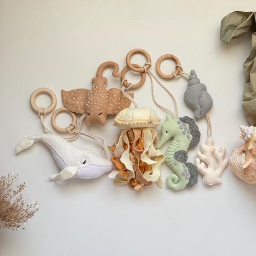 Baby Play Gym| Hanging Sea Animal Toys| Montessori Development Toys| Rattle Sensory Set| Toddler Developmental Playset| Expecting Moms Gifts