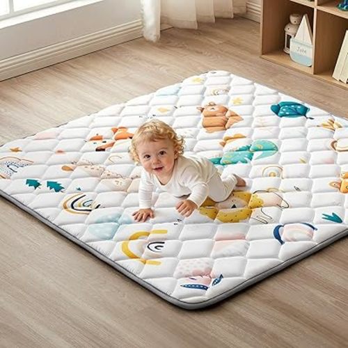Baby Play Mat 47x47inch, Non-Slip Baby Mat for Floor, Soft Thicker, Portable Playmat, Crawling Mat for Babies, Toddlers & Infants to Play and Learn(Animal)