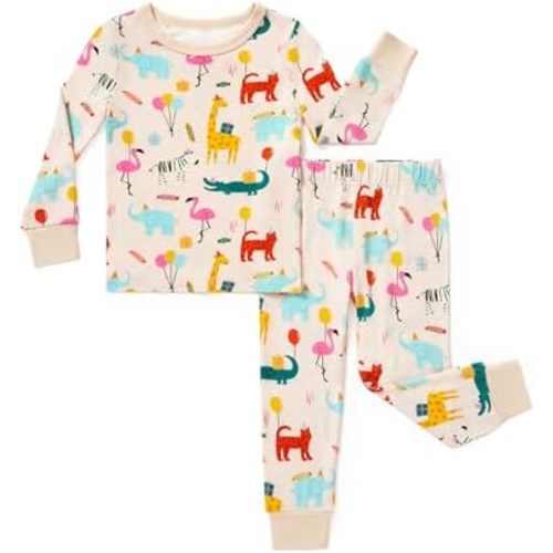 PATPAT Bamboo Viscose Pajama Sets for Toddler Boys & Girls Baby Kids, Ultra-soft Snug fit Pjs Sleepers for Birthday Holiday