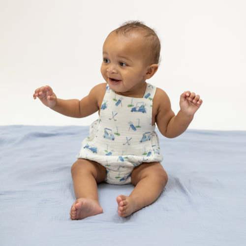 Baby Golf Carts Blue - Retro Sunsuit