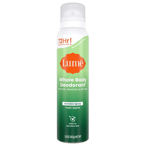 Lume Whole Body Women’s Deodorant - Invisible Spray - Aluminum Free - Fresh Alpine Scent - 3.6 oz