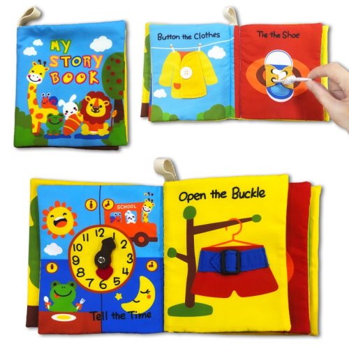 Richgv Baby Cloth Books,Soft Early Education Toy, Fabric Book  Cloth Book for Infant Age 6-12 Months, Baby Book Infant Toys Baby Toys for 12-24 Months, Juguetes Para Bebe