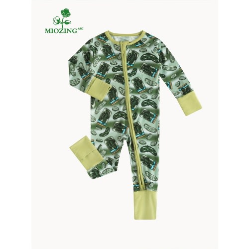 bamboo fiber long sleeve zip romper cute cucumber - Temu