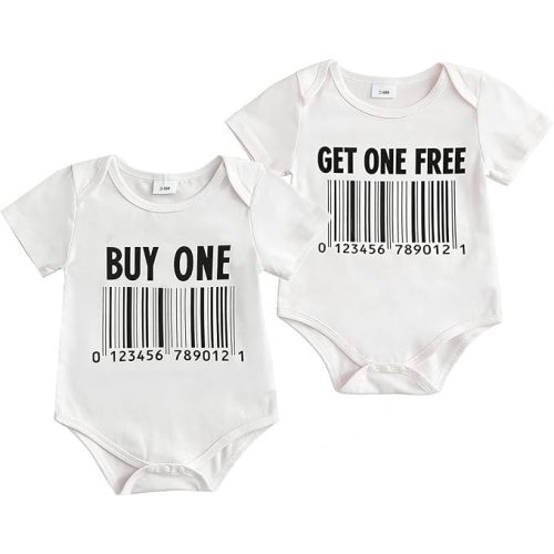 Newborn Baby Twins Clothes Funny Letter Print Romper Bodysuit Shirt Twins' Babys Gift Infant Boy Girl Fall Clothes