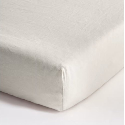 European Linen Fitted Crib Sheet in Sand
