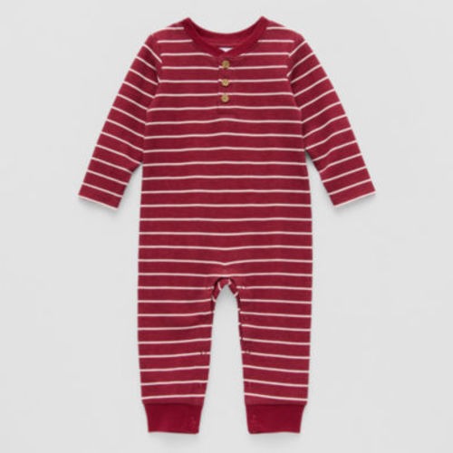 Okie Dokie Waffle Baby Boys Long Sleeve Jumpsuit