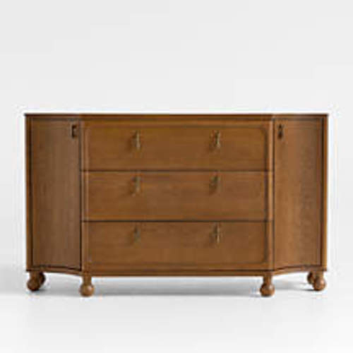 Thurloe 58" Oak Wood Kids 3-Drawer Dresser by Jake Arnold