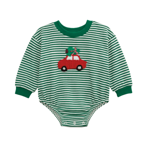 Crochet Car Baby Sweatshirt Bubble (3-6M) | Soft French Terry | Mud Pie