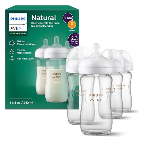 Philips Avent Glass Natural Baby Bottle - 8 Oz, 4