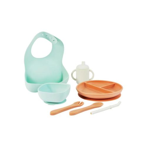 6 Piece Silicone Feeding Set - Multi - One Size
