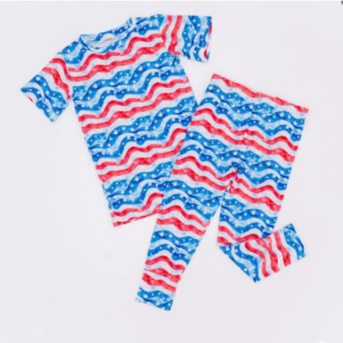 All American Short Sleeve Two-Piece Pajama Set