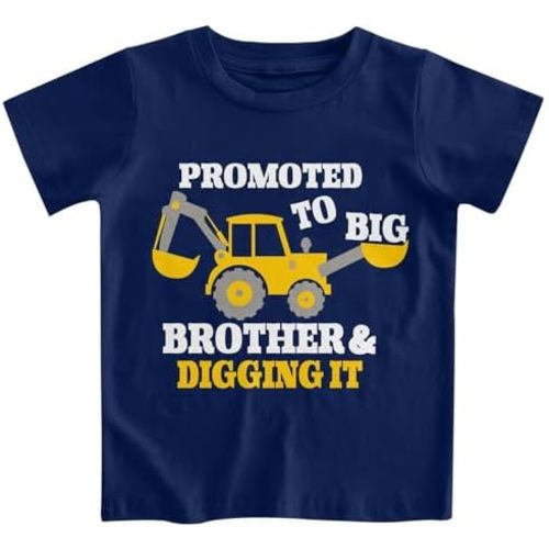 Funnycokid Big Brother T Shirt for Toddler Boys Tee Construction Promoted Short Sleeve 1-6 Years