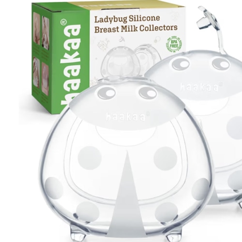 2 pack haakaa Ladybug Milk Collectors Breastmilk Catcher Wearable Nursing Cups for Breastfeeding Moms to Collect Leaky Breast Milk, Protect Sore Nipples, Made of Soft Food Grade Silicone(1.4oz/40ml,2PCS)