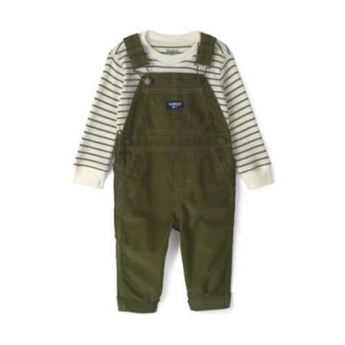 Baby Boys Thermal Top and Corduroy Overall Set