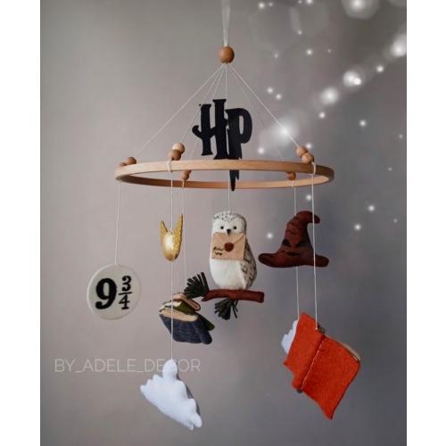 Harry baby mobile boy and girl,Harry mobile,Magical crib mobile, owl baby mobile , handmade baby mobile