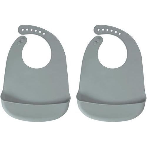 Silicone Bibs For Babies- BPA-Free Waterproof Bib With Pocket- Dishwasher Safe Feeding Bib With Food Catcher