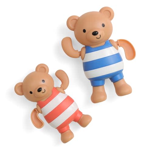Itzy Ritzy Wind-Up Bath Toys, Swimming Floating Bath Toys Set of 2 (Bears) | Set of 2 Adorable Floating Characters with Wind-Up Motion Promote Sensory Exploration, Hand-Eye Coordination & Bath Time Fun