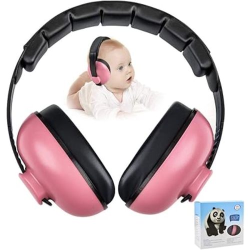 Baby Ear Protection Noise Cancelling Headphones for Kids Noise Reduction Hearing Protection Earmuffs for 0-3 Years Babies, Toddlers, Infant (Redrose)